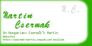 martin csermak business card